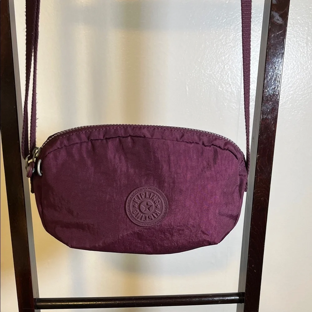 💜 Kipling Nylon Crossbody Bag | Plum Purple Adjustable Strap 💜